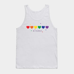 lgbt pride rainbow hearts be yourself Tank Top